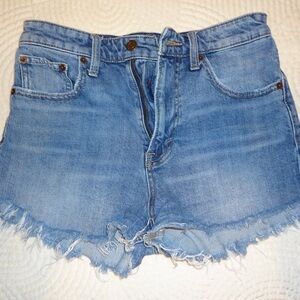 Lucky Brand Blue Jean Shorts High-Waisted Frayed